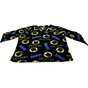 DC Comics Batman Logo Theme Fleece Long Sleeve Sleepwear Top Unisex Size…